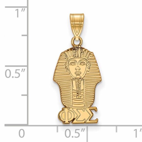 14K Plated Silver Phi Sigma Sigma Small Pendant - Picture 2 of 4